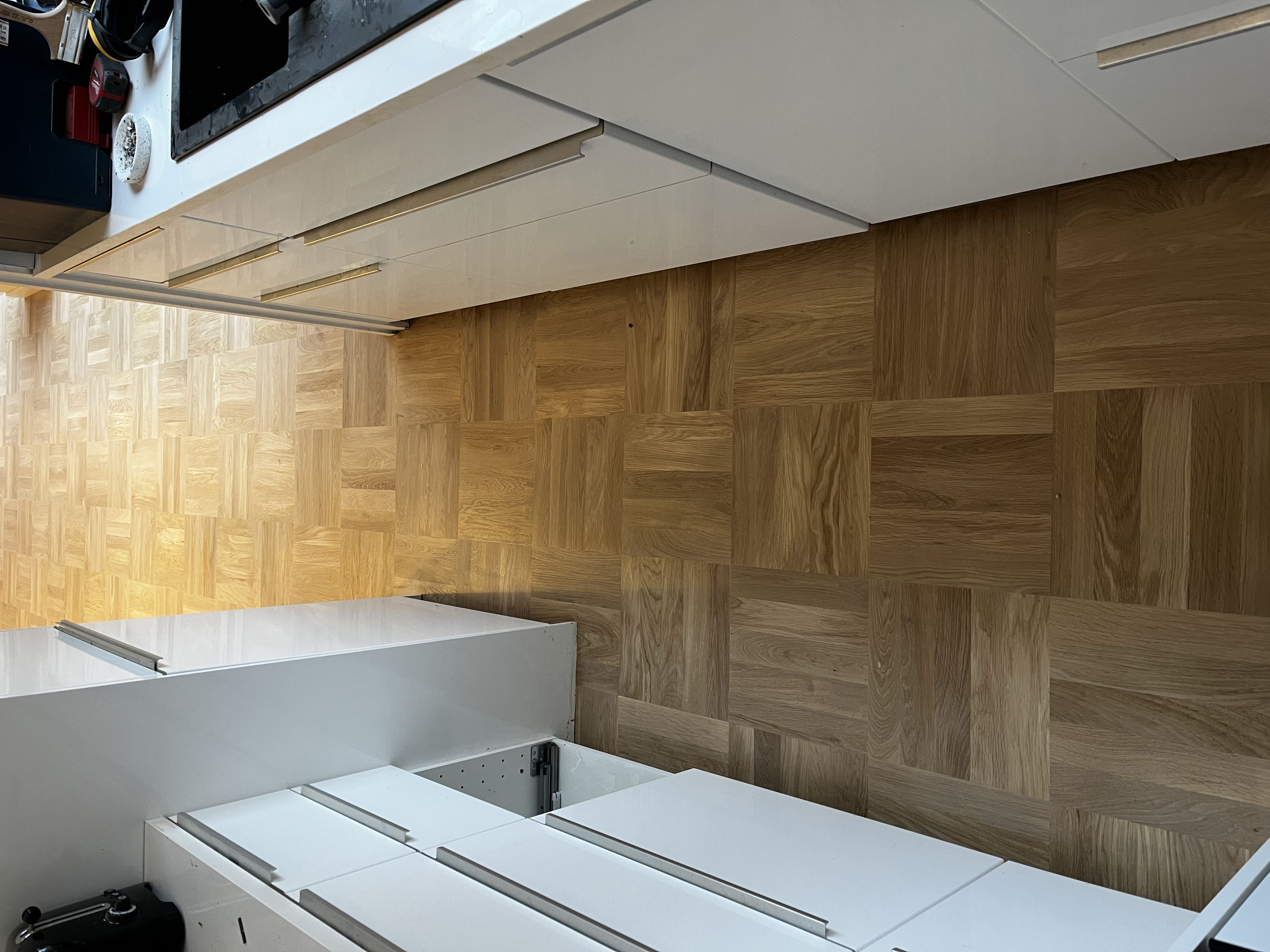 Oak flooring laid in kitchen Radstock